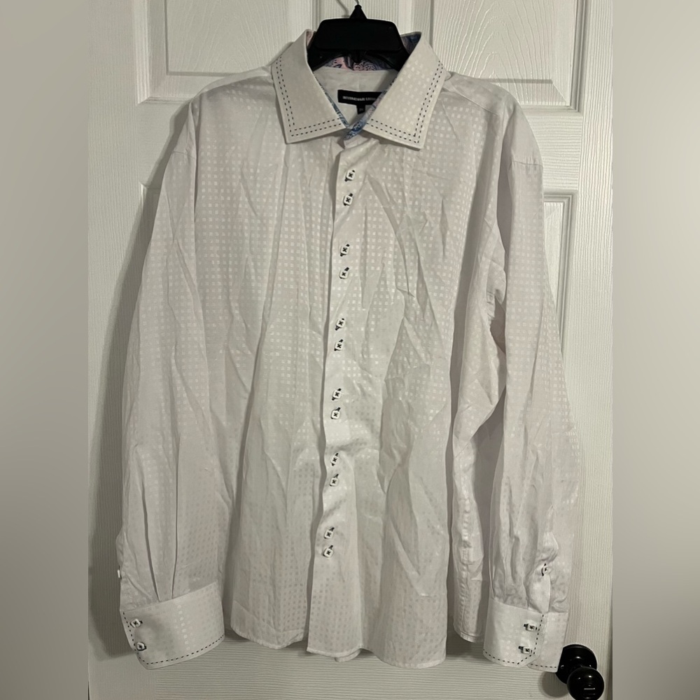 International Laundry Men’s 3xl White Long Sleeve Button Up Dress Shirt